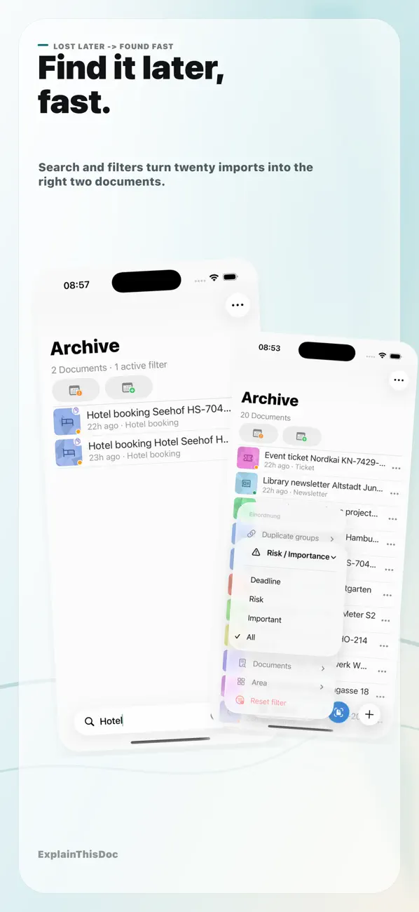 Image de l’App Store : recherchez rapidement des documents plus tard.