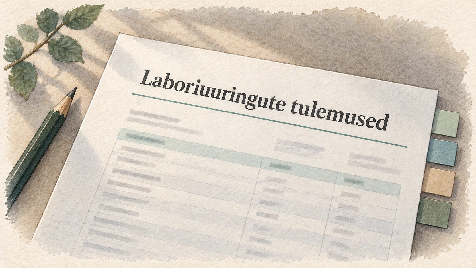 Illustratsioon nelja vereanalüüsi selgituse võrdluse juurde