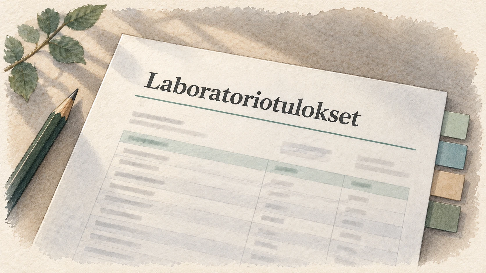 Kuvitus neljän verikoetulosten selityksen vertailuun
