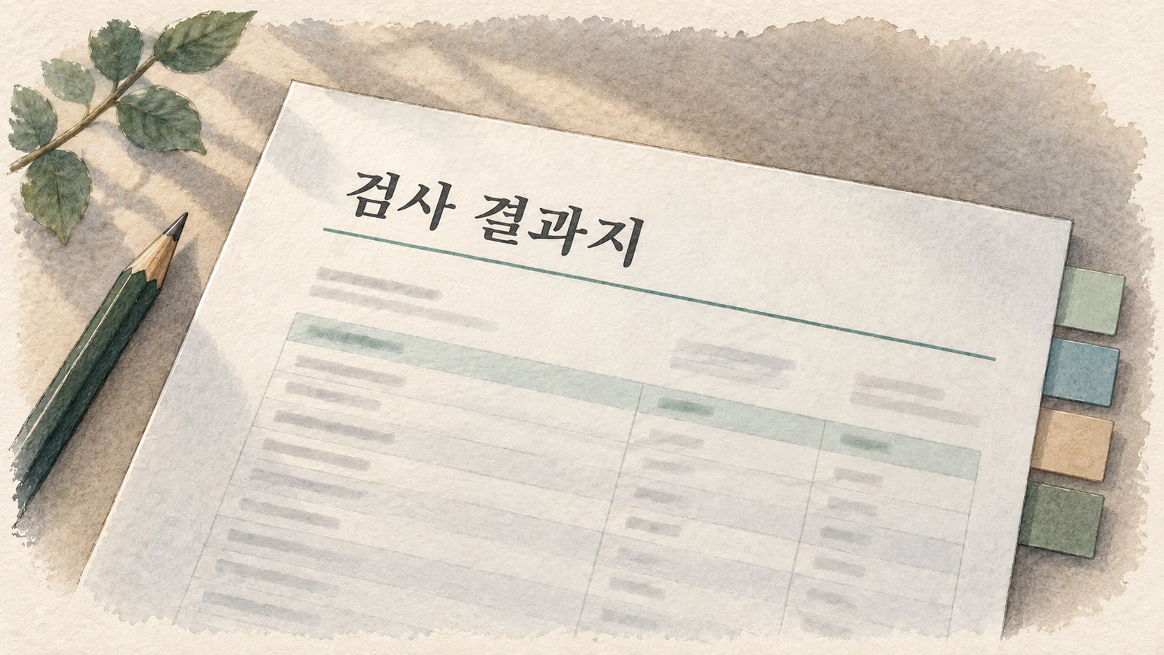 네 가지 혈액검사 설명 비교에 사용된 삽화