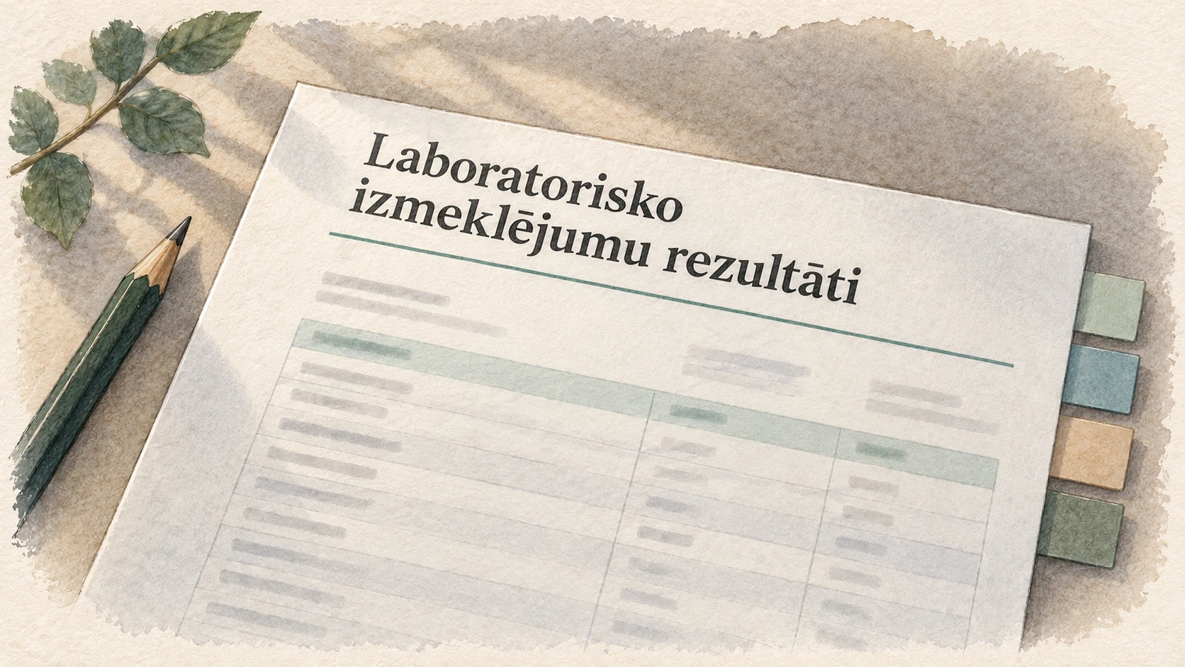 Ilustrācija četru asinsanalīžu skaidrojumu salīdzinājumam