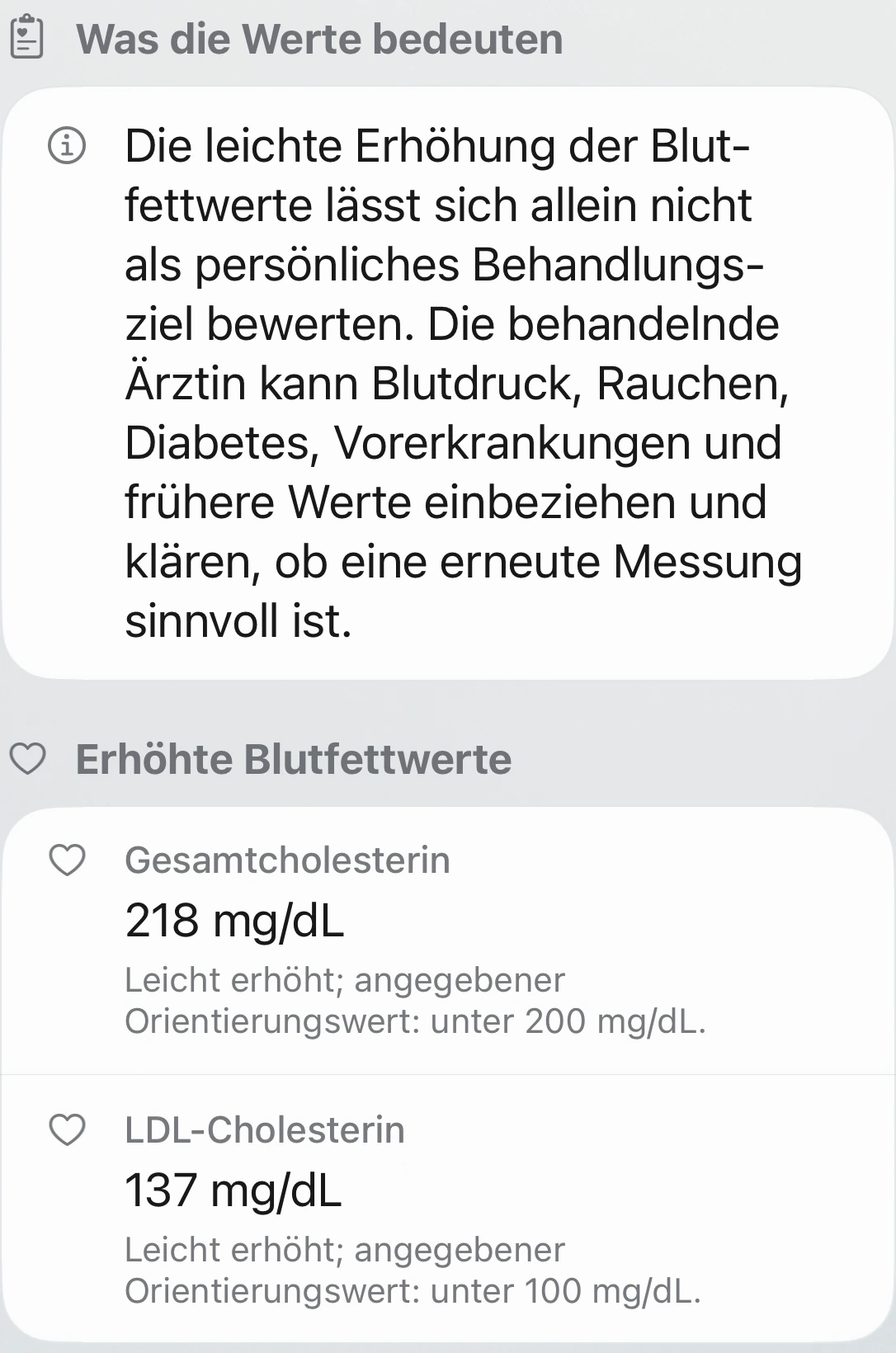 Einordnung und Blutfettwerte in der OpenAI-Erklärung