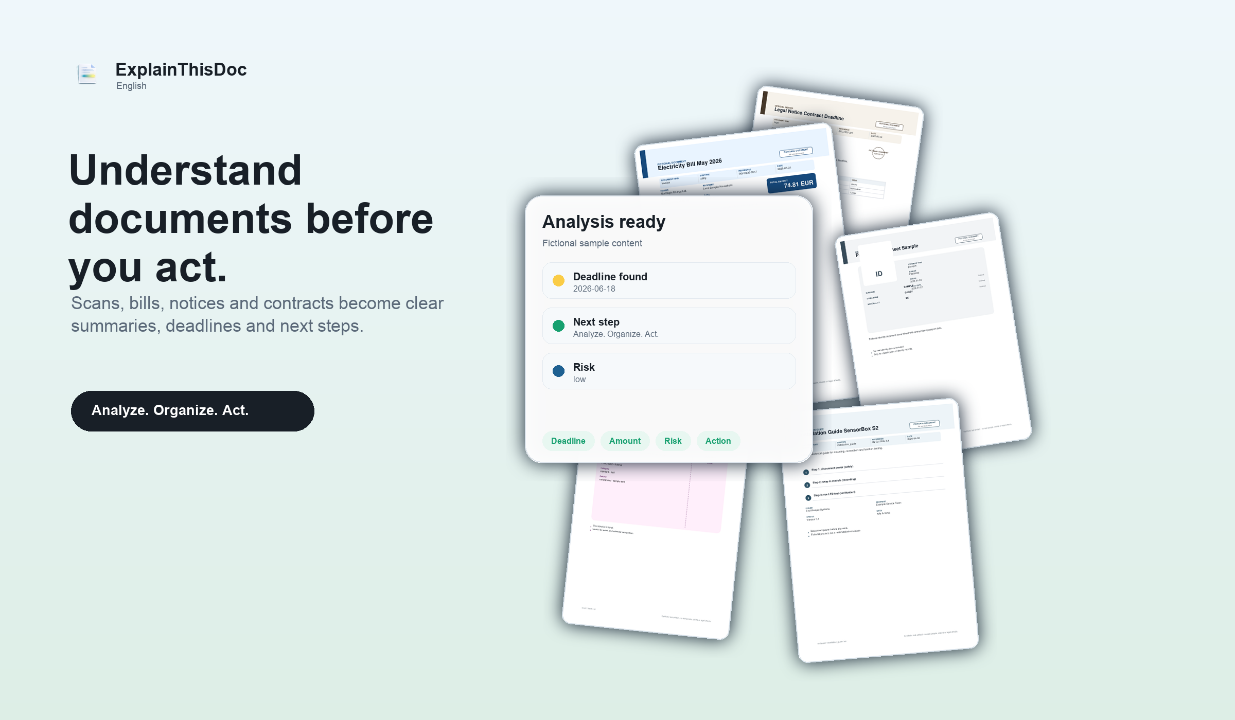ExplainThisDoc analyzes documents and shows deadlines, risks and next steps.